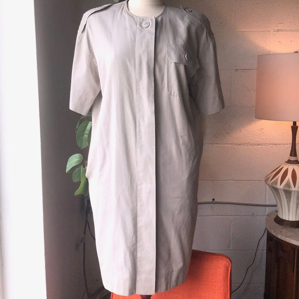 Mila Schon Khaki Colored Mini Safari Style Dress